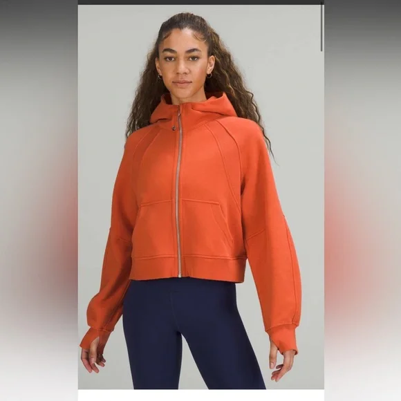 lululemon scuba oversize full zip Women's Orange Hoodie canyon orange M/L - Picture 1 of 10